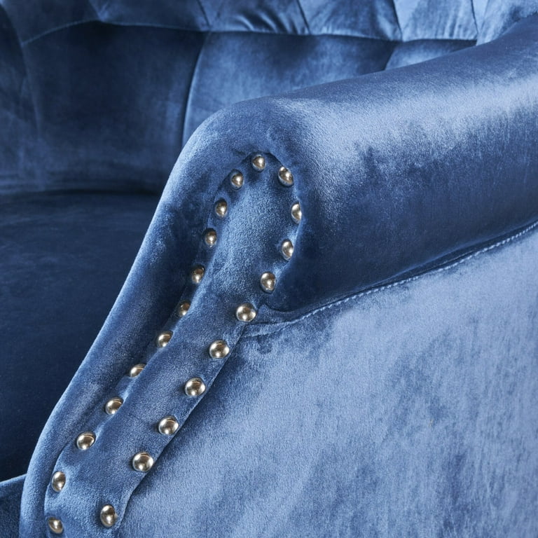 Anamaria 30.7 Wide Tufted Velvet Wingback Chair Removable Seat