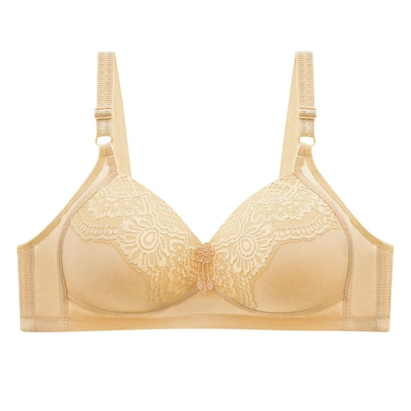 Funicet Comfortable Bras for Women,Womans Embroidered Glossy Comfortable Breathable Bra Underwear No Rims