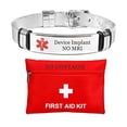 thumbnail image 5 of Custom Stainless Steel Emergency Medical Alert NO MRI Device Implant Bracelet for Women Men Personalized ID Bracelet Name ICE Alert Jewelry Life Saver,with Aid Bag, 5 of 7