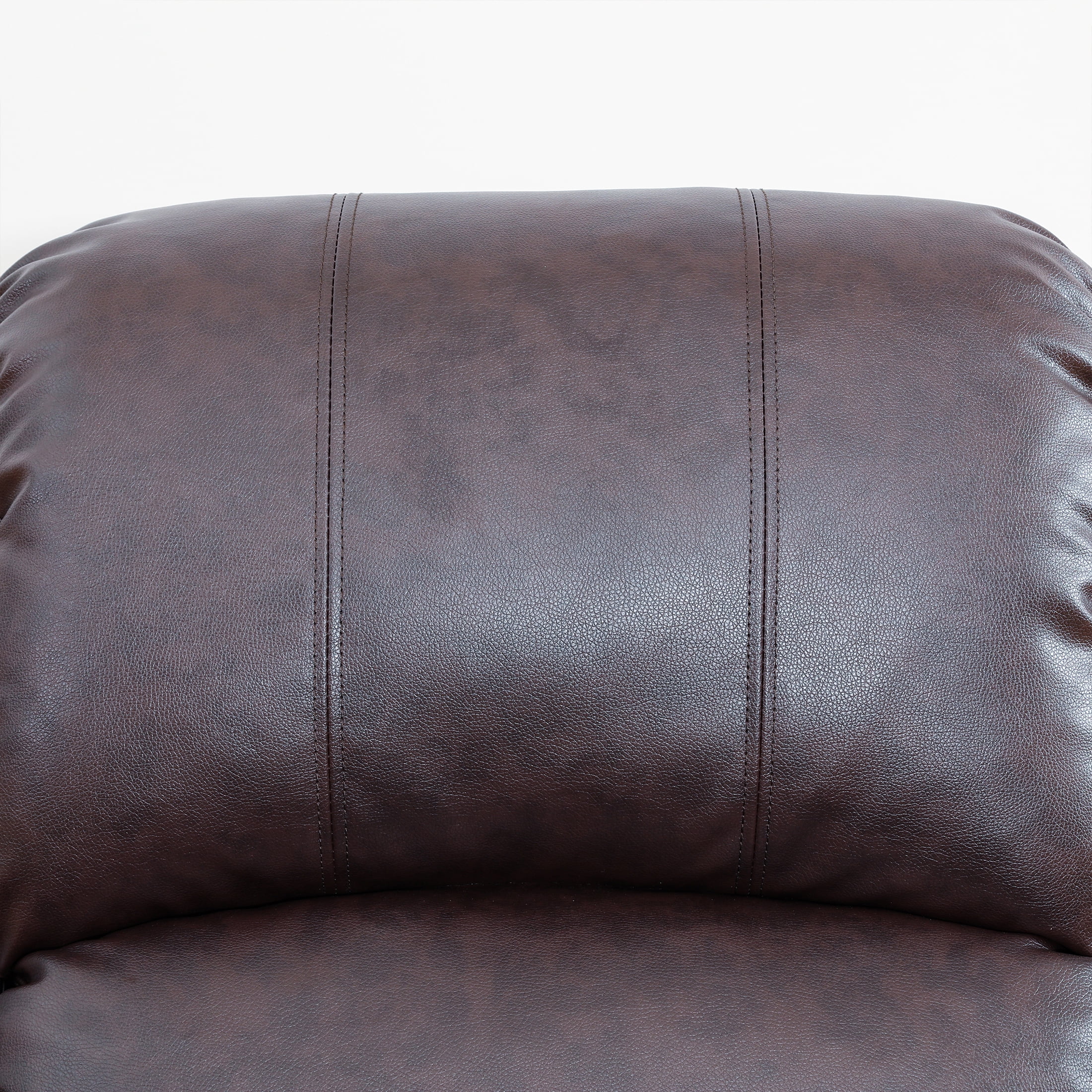 AUKFA 3 Seats Recliner Sofa Chair, Home Theater Sofa with Flipped Backrest and Cupholder, Brown