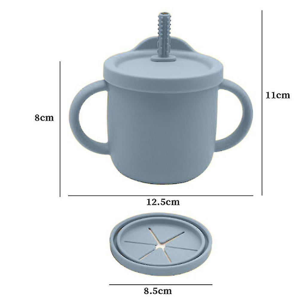 Silicone Sippy Cups For Toddlers, Snack Cups With Straw For Baby