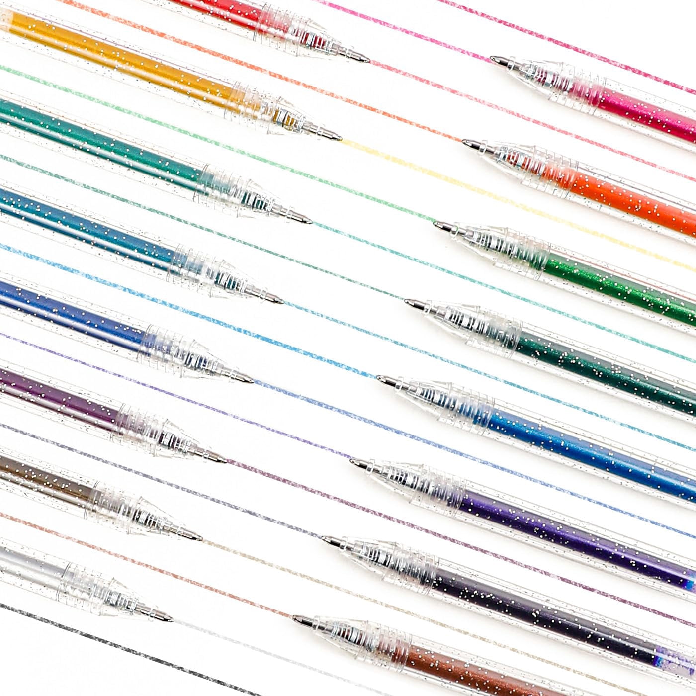 Capped Glitter Gel Pens 18 Colors  Metallic Vibrant Sparkle For Coloring Color Adults Colored Adult Books And Drawing