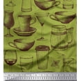 thumbnail image 2 of Soimoi Rayon Fabric Jug,Wine Glass & Cups Printed Craft Fabric by the Yard 56 Inch Wide, 2 of 3