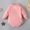 thumbnail image 5 of Elainilye Fashion Baby Girls Boys Cute Bodysuit Spring Long Sleeve Button Sweat Shirt Jumpsuits For 0-12 Months Old Newborn,Pink, 5 of 8