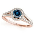 thumbnail image 2 of 1.40 Ct Halo Split Shank Blue Diamond Engagement Rings - Bridal Set - 14K Gold, 2 of 4