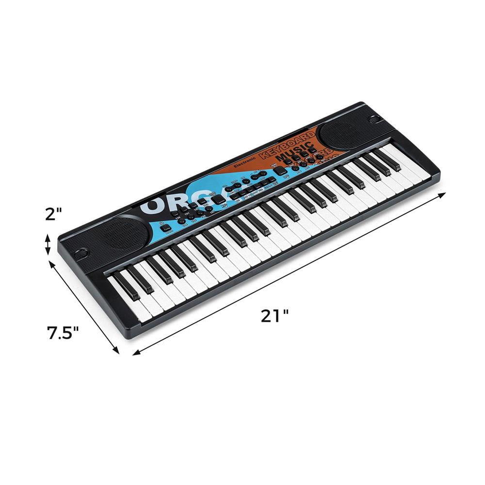 Topcobe Kids Piano Keyboard 49 Keys Portable Electric Keyboard Piano with 8 Rhythms 8 Tones, Keyboard Piano, Music Keyboard-Black