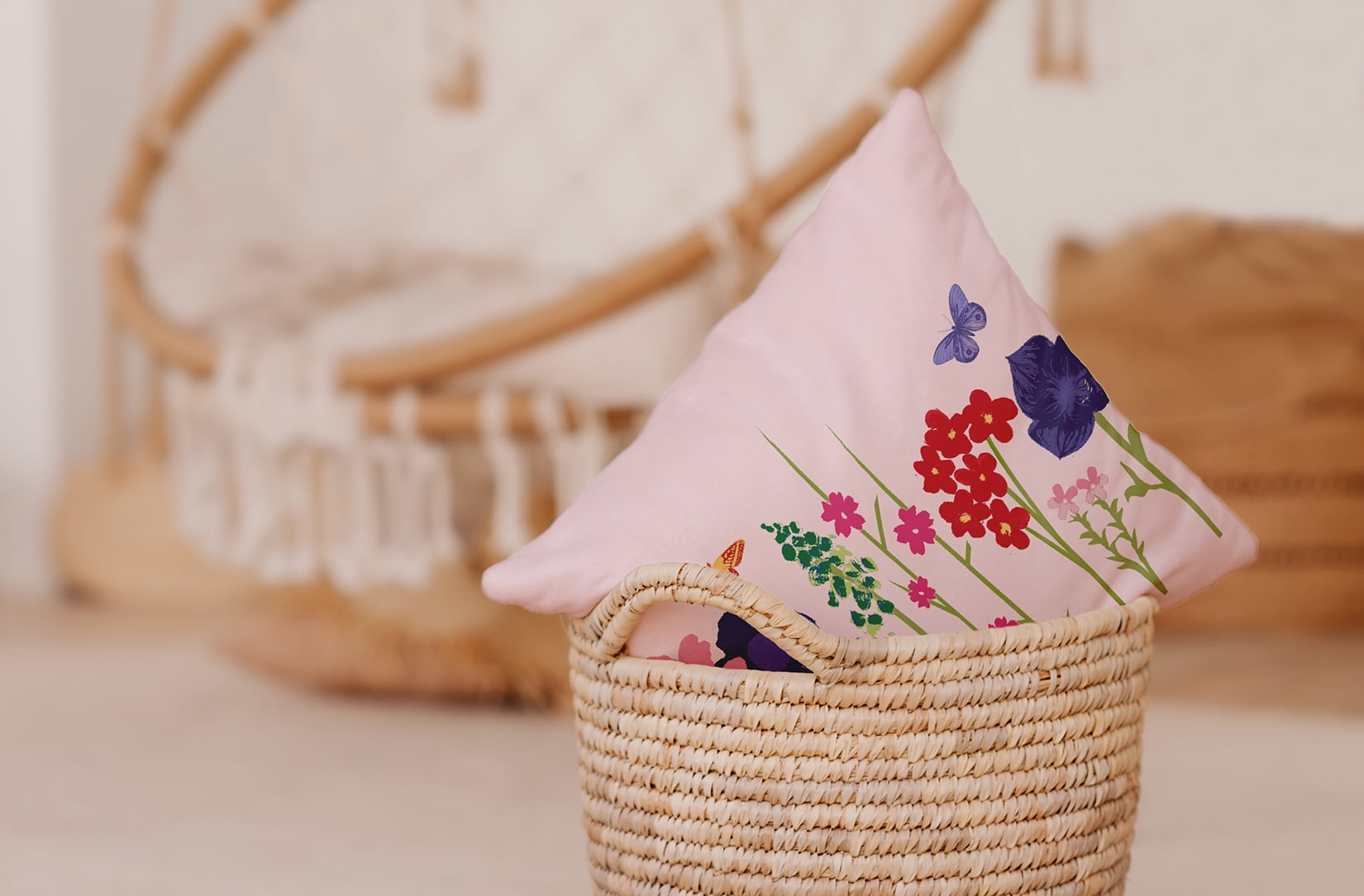 Simply Daisy 18" x 18" Little Garden Decorative Throw Pillow, Light Pink (1 count)