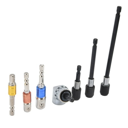 

Drill Adapter Set 7Pcs Impact Grade Power Hand Tools Steel 1/4in Hex Shank For Nut Drivers For Percussion Hole Saws For Electric Drills