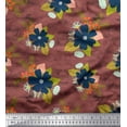 thumbnail image 1 of Soimoi Brown Cotton Duck Fabric Oaknut,Leaves & Floral Artistic Print Sewing Fabric BTY 56 Inch Wide, 1 of 1