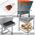 thumbnail image 3 of Stainless Steel Square Wood Fire Pit with Grill, 2‑in‑1 Outdoor Firepit with Ash Pan & Wood Storage, Portable for Backyard, Patio, Camping, 3 of 6
