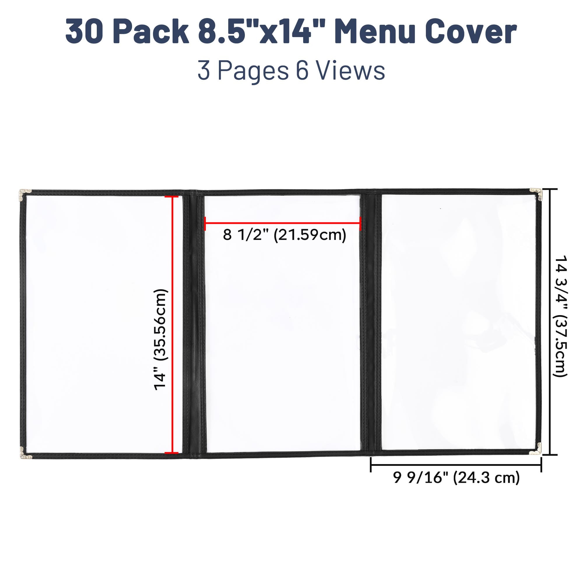 Winco Double Fold Menu Cover - 12 X 9.5 Inch Burgundy Vinyl For Restaurants & Cafes