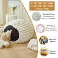 thumbnail image 3 of XeGe Fluffy Faux Rabbit Fur Bean Bag Chair Cover(No Filler), Cozy Plush Shaggy Striped Stuffed Animal Storage Bean Bag, 3FT Big Fuzzy Ribbed Beanbag Cover Bedroom Living Room, Anti-slip, Navy Blue, 3 of 7