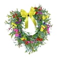 thumbnail image 1 of Guirnalda de corazón con lazo, flor de gypsophila, decoración de mariposa artificial, elaborada con pp, adecuada para eventos festivos, decoración del Amarillo, 1 of 7