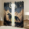 thumbnail image 2 of jejeloiu Safari Animal Wolves Black Out Curtains,Jungle Animal Curtains Pack of 2 (42x63 Each),Bohemian Boho Stars Bedroom Curtains For Adults,Super Cozy Room Decor, 2 of 6