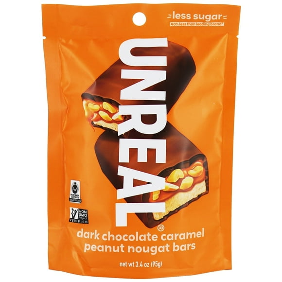 UNREAL - Dark Chocolate Nougat Bars Caramel Peanut - 3.4 oz.