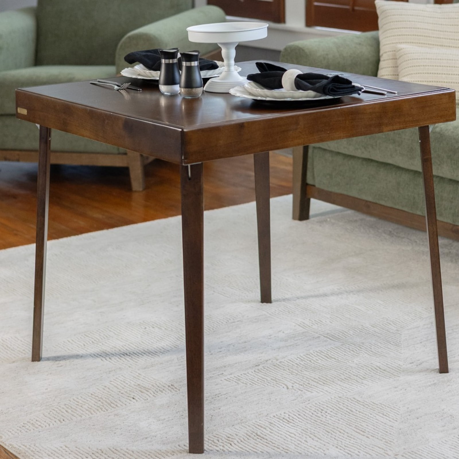 Stakmore 32" Wood Folding Puzzle Table, No Assembly Required, Espresso Frame