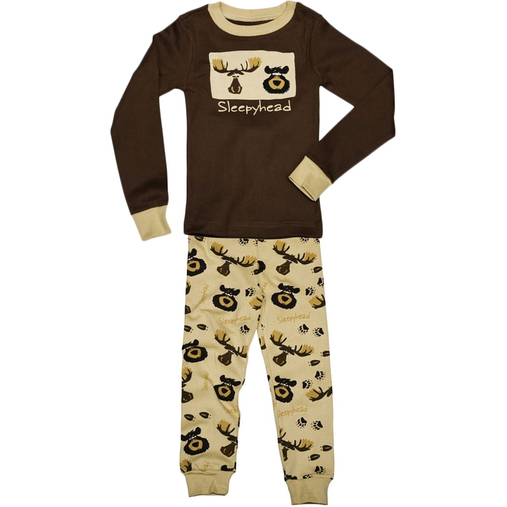 Moose Almoose Alseep Toddler Long Sleeve Pajama Set Animal World