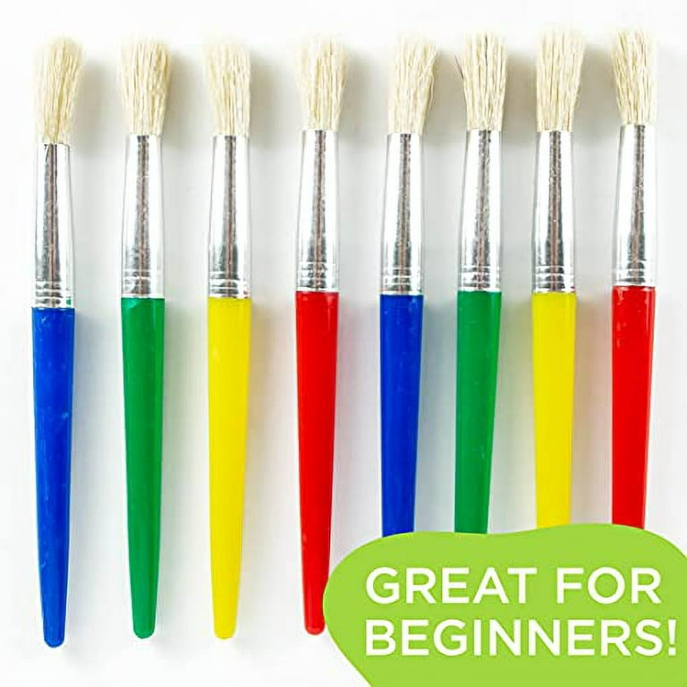 Horizon Group USA Paint Brushes for Kids, 20 Pack of Assorted Paintbrushes,  3 Different Types of Paintbrushes Including Round, Glitter & Triangle