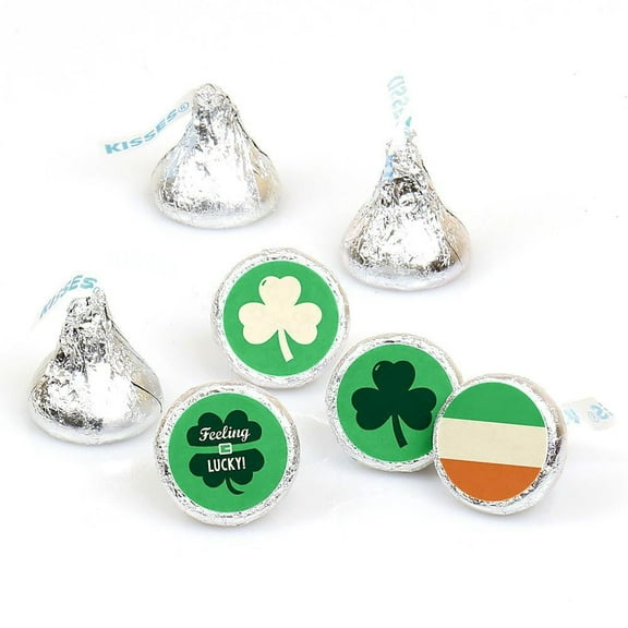 Big Dot of Happiness St. Patrick's Day - Saint Paddy's Day Party Round Candy Sticker Favors - Labels Fits Chocolate Candy (1 sheet of 108)