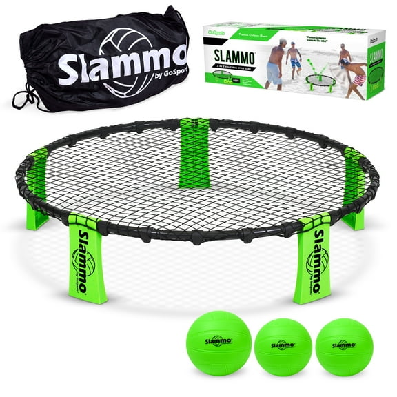 GoSports Slammo Outdoor Game Set - Beach Lawn Game Set - Includes 3 Balls, Carrying Case and Rules