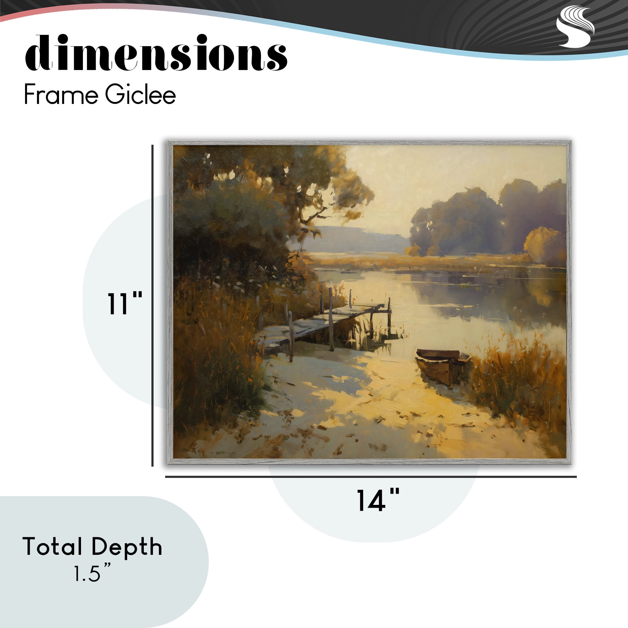 Golden Hour in Autumn Gray Framed Giclee Art, design by Arlington Prints
