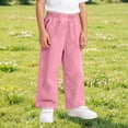 thumbnail image 2 of Trendfront Girls Casual Pants Summer Thin Lightweight Double Layer Gauze Home Wear Slacks Solid Color Soft Breathable Loose Fit Kids Long Trousers, 2 of 6