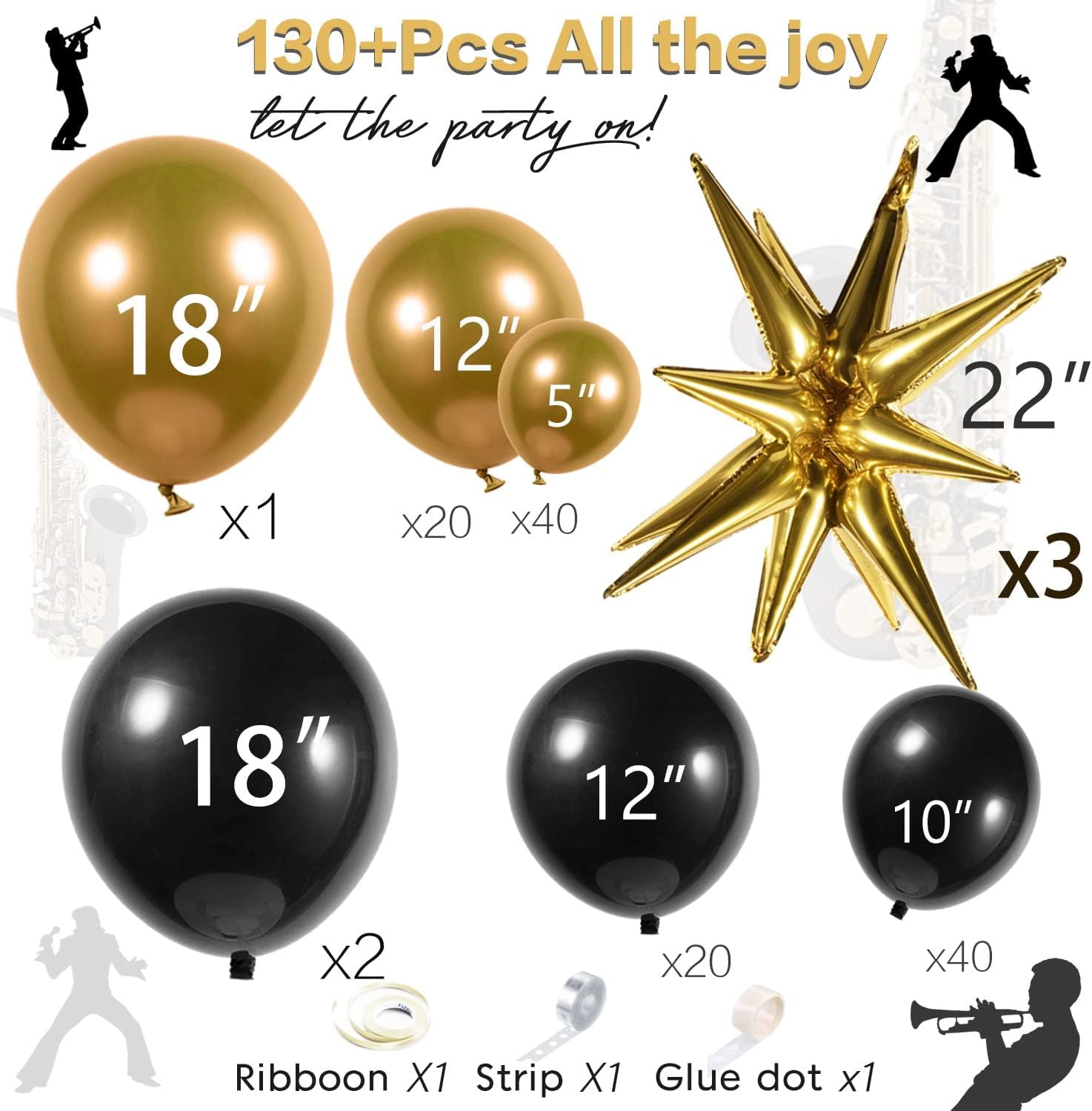  Happy New Years Eve Party Decorations 2023, 122PCS Black and  Gold Balloon Garland Arch Kit New Years Balloon Latex Party Balloons Set  for Graduation Birthday Wedding Supplies : Toys & Games