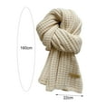 thumbnail image 5 of NUZYZ Winter Scarf Solid Color Thickened Warm Knitting Scarf Men Women Long Neck Wrap Garment Clothing Accessories,Beige, 5 of 7