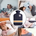 thumbnail image 4 of Bouillotte 2 Litres (Bleu Profond) Chauffe et Réutilisable Pack Chaud Froid avec Rayures Classiques pour Soulagement de la Douleur Thérapie Chaud Froid, 4 of 4