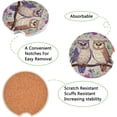 thumbnail image 2 of Coolnut Cute Owls Pattern Car Coasters 2 Pack Drinks Absorbent Ceramic Stone Car Coasters with Fingertip Grip Car Cup Holder Coasters Home Decor Gifts, 2 of 6