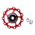 thumbnail image 1 of Desviador trasero bicicleta 11T bicicleta de carretera guía de velocidad polea rueda parte roja, 1 of 5