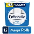 thumbnail image 2 of Cottonelle Ultra CleanCare Toilet Paper, 12 Mega Rolls, 340 Sheets per Roll (4,080 Total), 2 of 9