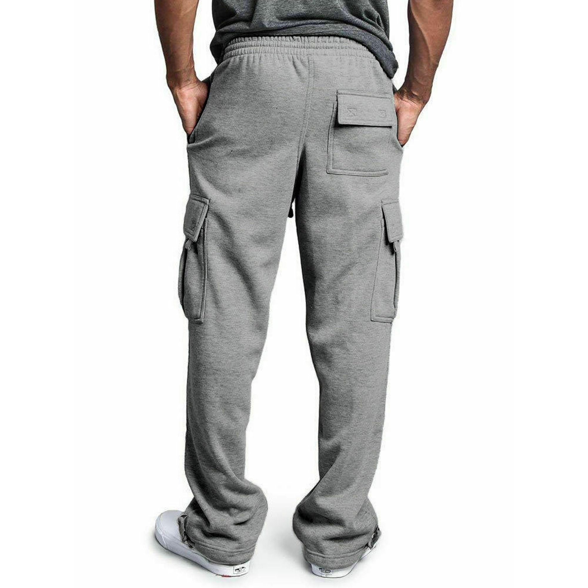 Imcute Men Jogger Heavy weight Fleece Cargo Pocket Sweatpants - Walmart.com