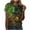 Tops-A856Multicolor, variant on LEKWK St Patricks Day Tops for Women Swirl Clover Vine Graphic Tees Short Sleeve Casual Tops Summer Tops Abstract Pattern Spring Clothing