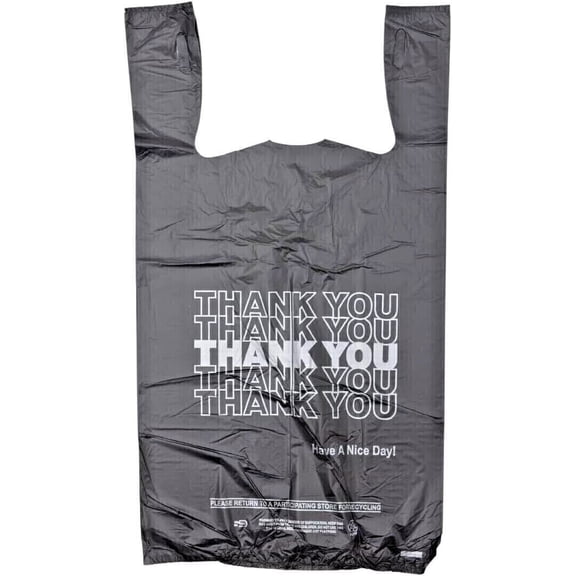 1000 Bags Thank You Plastic T-shirt Bags 1/8 Medium 16 Micron