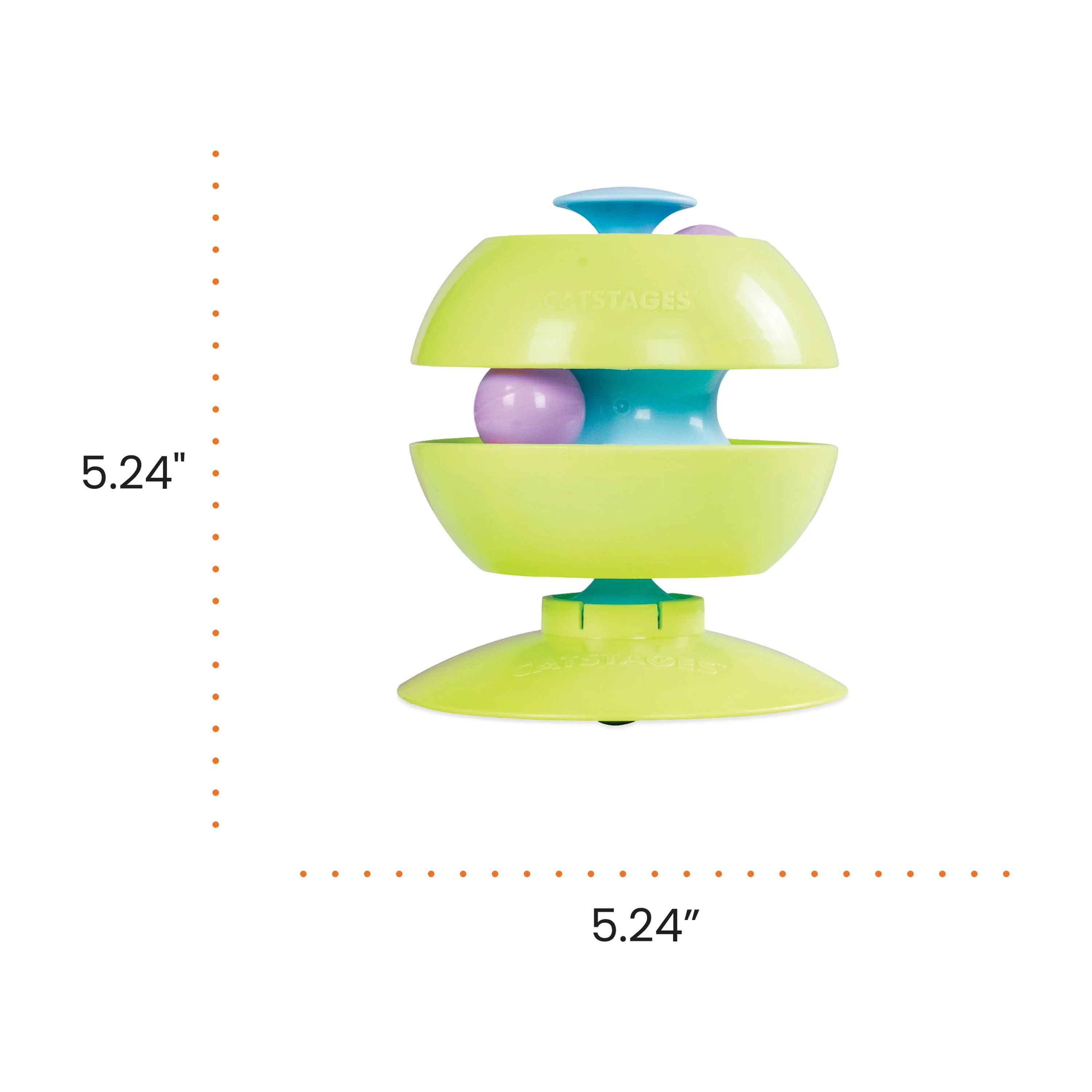 Catstages Twist-A-Ball 3-in-1 Convertible Cat Track Toy, Rolling Ball Toy for Indoor Cats, Green