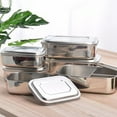 thumbnail image 6 of Hariumiu 1/2/3 Grid Stainless Steel Portable Food Container Student Bento Lunch Box Case-Silver,Single Grid, 6 of 8