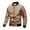 Khaki, variant on Male Solid Color Autumn And Winter Long Sleeved Jacket With Windproof Zipper Cover Baseball Jacket