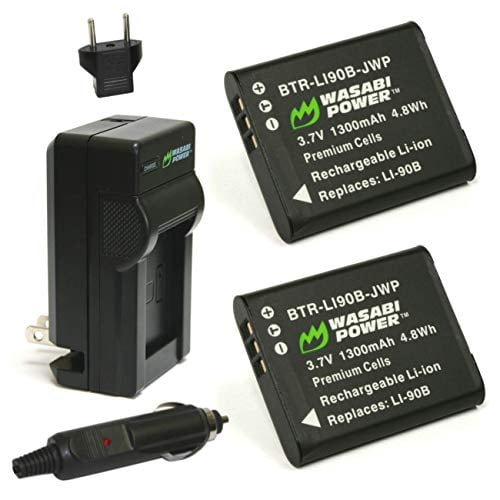 Wasabi Power DB-110 Battery (2-Pack) and Charger for Ricoh GR III, WG-6