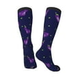 thumbnail image 4 of Easygdp Eggplant Soccer Socks Sport Knee High Socks Calf Compression Athletic Socks for Men and Women, 4 of 9