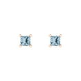 thumbnail image 3 of Clara Pucci 0.5Ct Blue Princess Cut VVS1 Push Back Stud 18k Solid hypoallergenic Gold Designer Earrings For April, 3 of 7