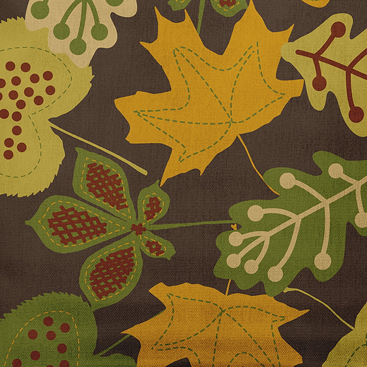 16" x 16" Simply Daisy Fall Leaves Polyester Accent Pillow, Green Qty 1