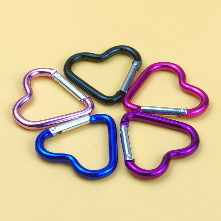 10Pcs Heart Shaped Carabiner Clip - Heavy Duty Carabiner for Keys