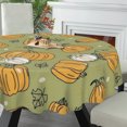 thumbnail image 5 of Kurmntregon Fall Pumpkin Table Cloth Thanksgiving Table Cover 60Inch Round, Farmhouse Decorative Autumn Table Cloth Dining Table Cover, Waterproof Table Cover Dinner Party, 5 of 5