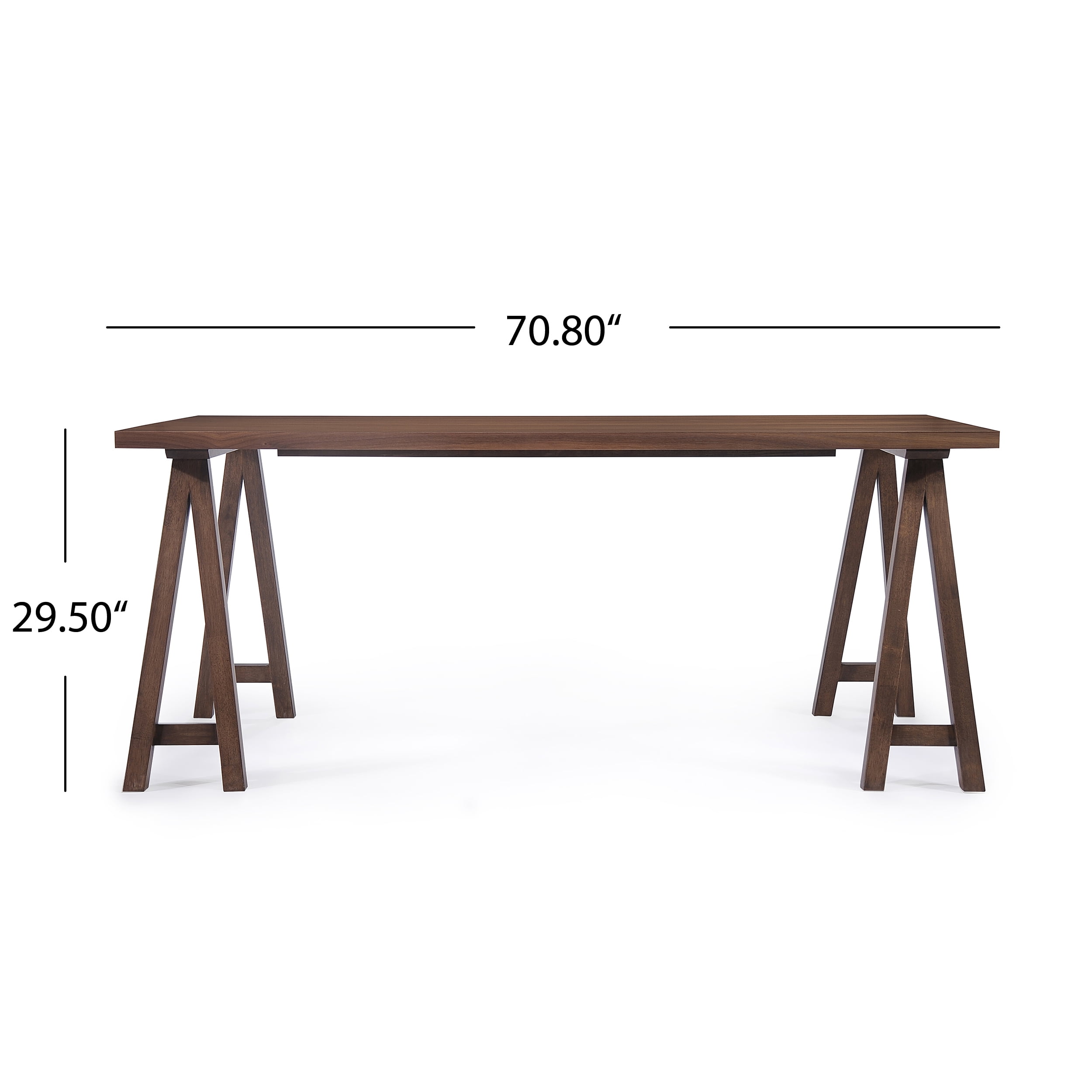 Noble House Montecito Modern Farmhouse Wood Dining Table, Natural Walnut