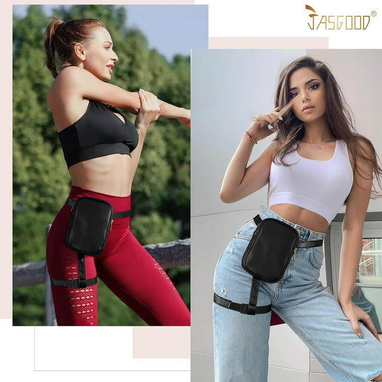 Thigh Harness Leg Bag Fanny Pack for Women Leg Purse Drop Leg Bag A Black