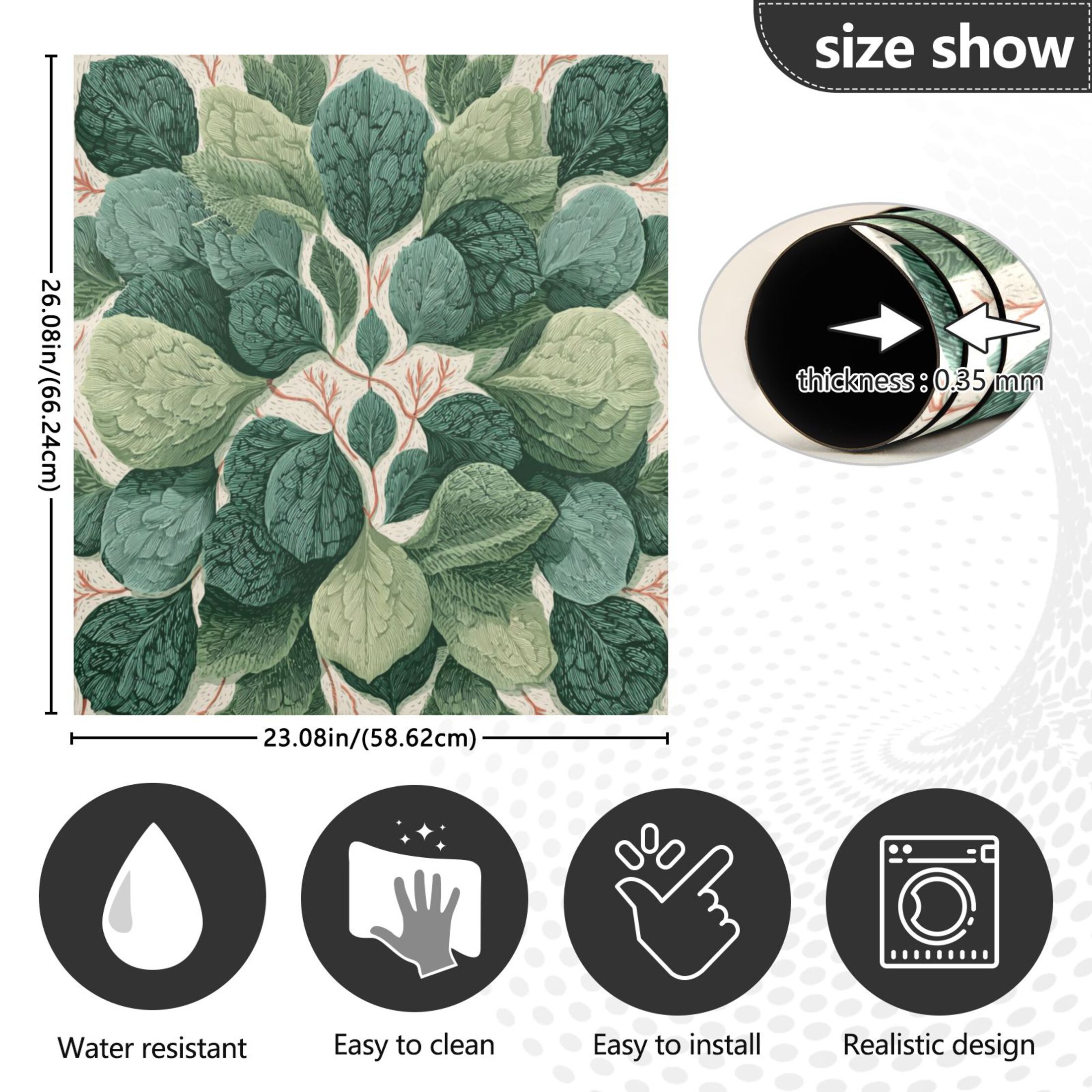 IAUYY Magnetic Decorative -23x26 Inch,Removable DIY Art for Dishwasher Refrigerator and Other Metal Surfaces,The Long Ginseng