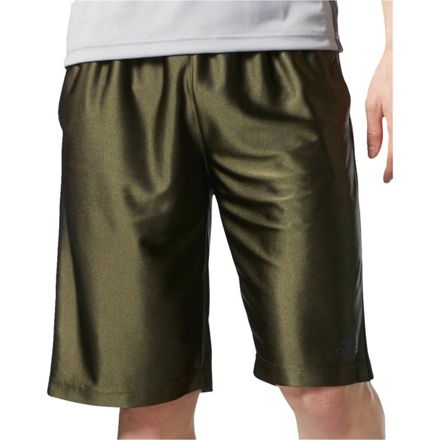 adidas - Pantalones cortos deportivos básicos para hombre, color verde, grande