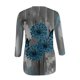 thumbnail image 3 of Gibobby Camisa Elegante Para Mujer Camisas de manga 3 de 4 para mujer, cuello redondo, estampado de pétalos florales, camisas casuales sueltas y cómodas, blusa（Gris， M), 3 of 4