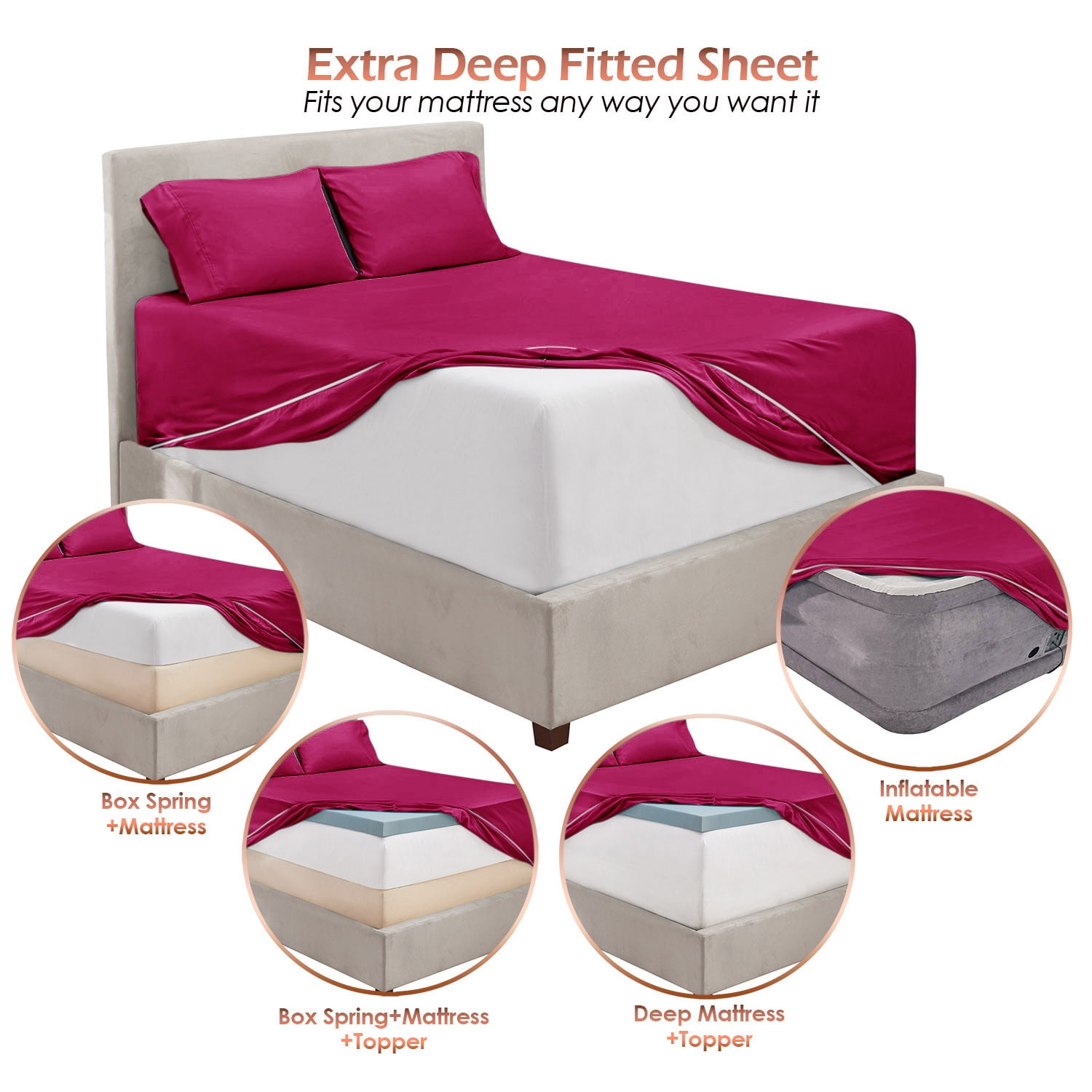 Details about    Super Soft Microfiber Fitted Flat Pillowcases Bed Sheet Set From Only $24.95 